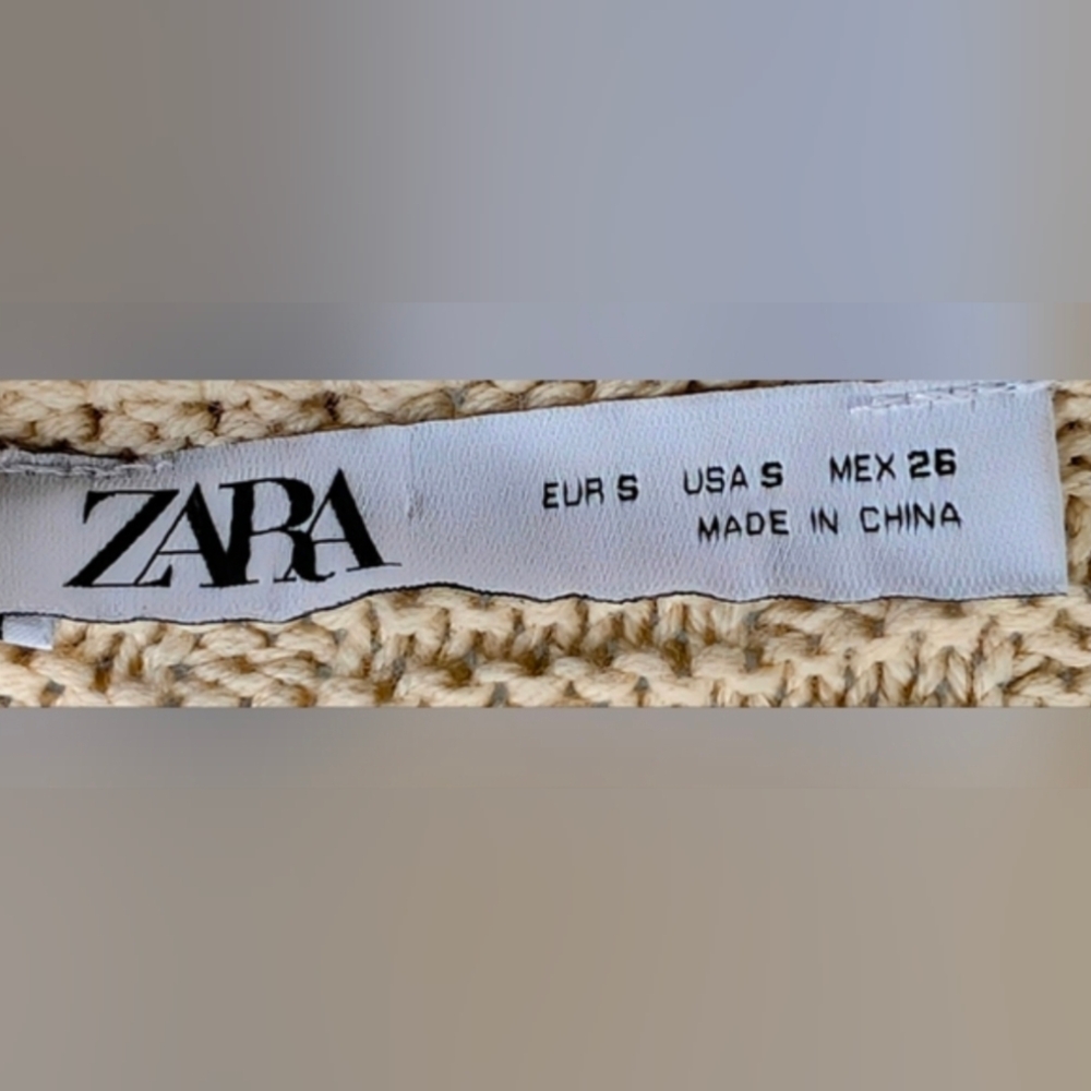 Zara limited edition fringe crochet knit dress size small - Picture 8 of 8